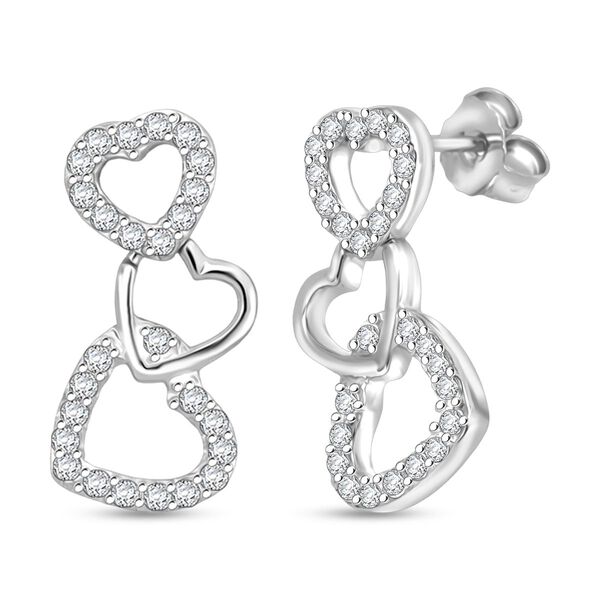 LUSTRO STELLA - Wei&szlig;er Zirkonia Ohrringe 925 Silber rhodiniert