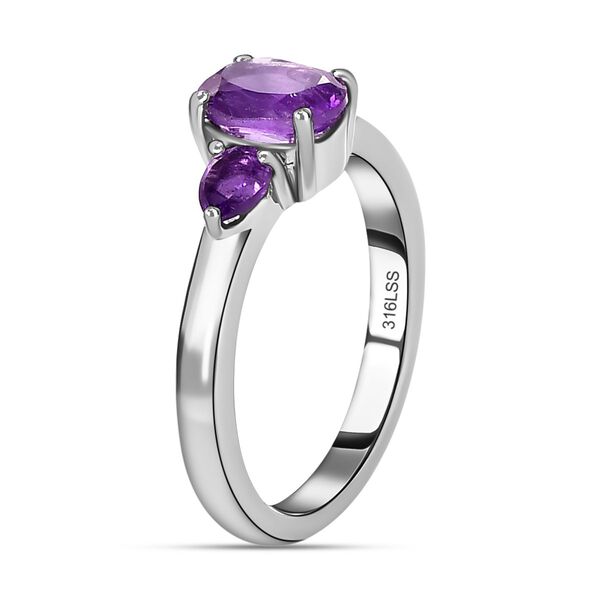 Afrikanischer Amethyst Ring, Edelstahl (Gr&ouml;&szlig;e 16.00) ca. 1,05 ct image number 5