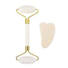 Edelstein Gesichtsroller mit Marmor Gua Sha Massage Set, Anti-Aging, weiß Marmor
