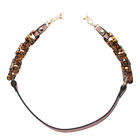 Brillenkette mit 100% Lederband, Leopardenmuster, Rosa und Gold image number 0