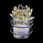 The 5th Season - Kristall Lotusblüte LED-Licht mit drehbarem Sockel, 9,5x10,5 cm, gelb image number 1