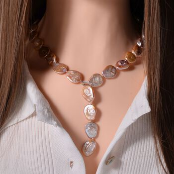 Mehrfarbige Keshi Perlen Halskette, ca. 306,10 ct.