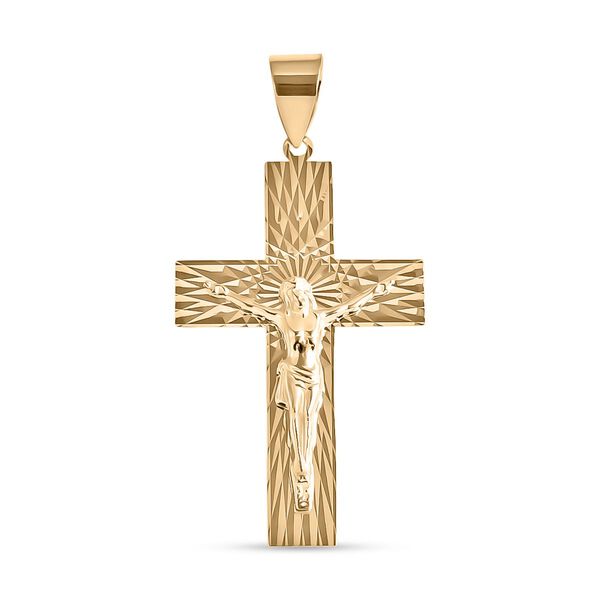 585er Goldring mit Diamantschliffmuster und 375er Gold Kreuz-Anh&auml;nger image number 8