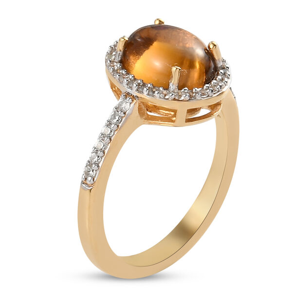 Citrin und Zirkon-Ring, 925 Silber vergoldet  ca. 2,16 ct image number 5