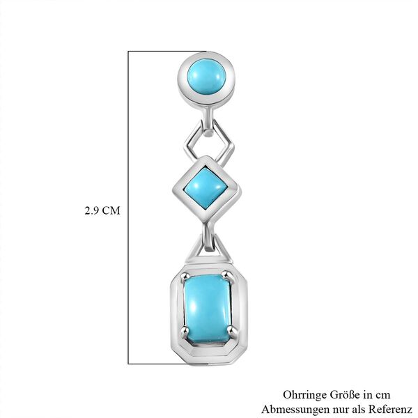 AA Amerikanische Nat&uuml;rliche Sleeping Beauty T&uuml;rkis Ohrringe 925 Silber rhodiniert ca. 1.83 ct image number 7