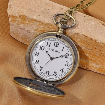 STRADA - Japanese Reines Eisen Antike Bronze Plattierung Uhren 91.4 cm ca. 45,00g