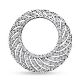 Weißer Diamant P Anhänger 925 Silber platiniert ca. 0.50 ct