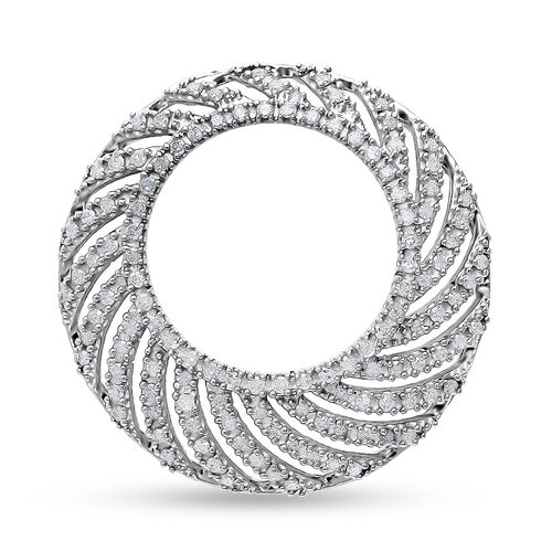 Weißer Diamant P Anhänger 925 Silber platiniert ca. 0.50 ct image number 0