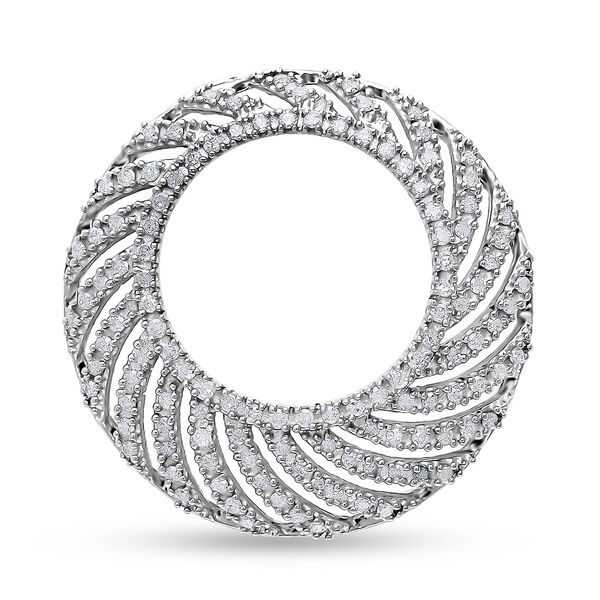 Weißer Diamant P Anhänger 925 Silber platiniert ca. 0.50 ct image number 0