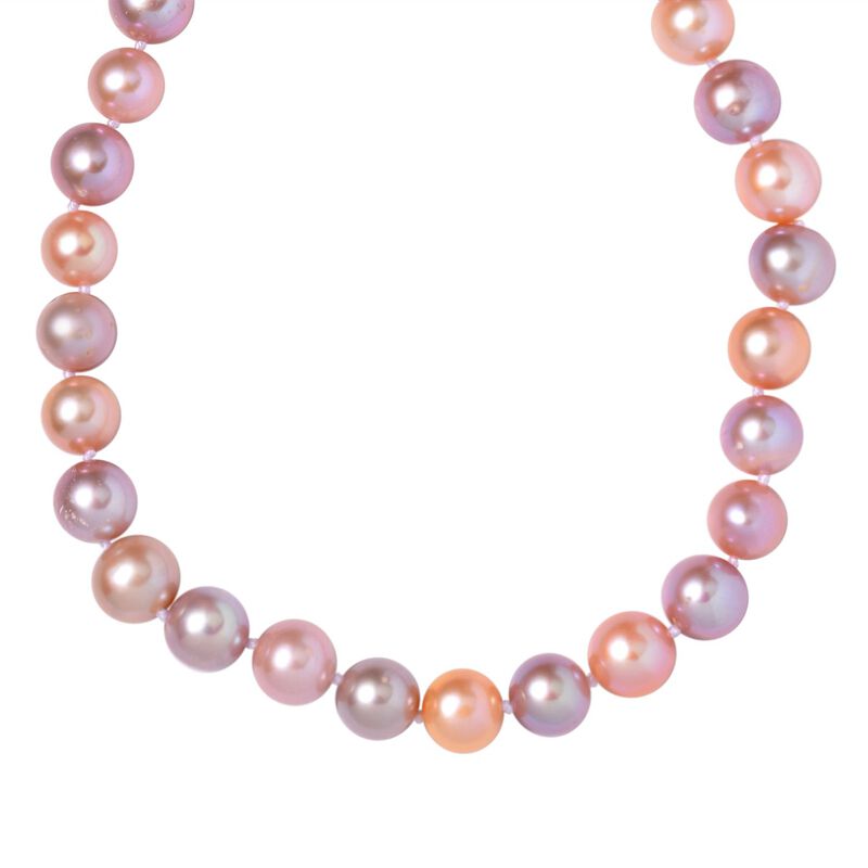 Mehrfarbige Süßwasser Perle Halskette ca. 45 cm 925 Silber rhodiniert image number 0