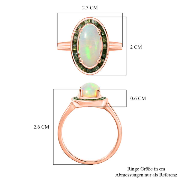 D&rsquo;Joy AA nat&uuml;rlicher, &auml;thiopischer Welo Opal und gr&uuml;ner Diamant Ring - 2,75 ct. image number 7