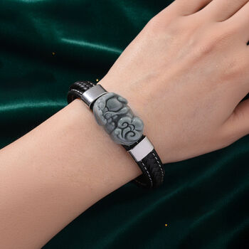 Jade Armband ca. 19 cm 316L Edelstahl (10-15 Werktage Lieferzeit) ca. 125.00 ct