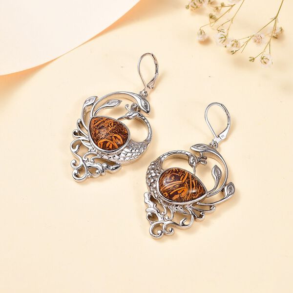 Skript Stein Ohrringe, Messing, ca. 12.54 ct image number 2