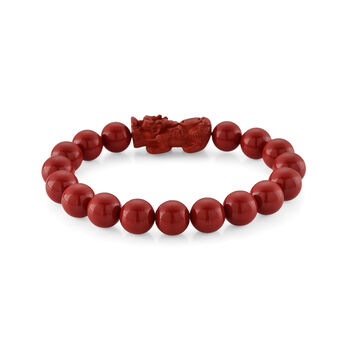 Rotes Zinnober Armband, 18 cm ca. 170.00 ct