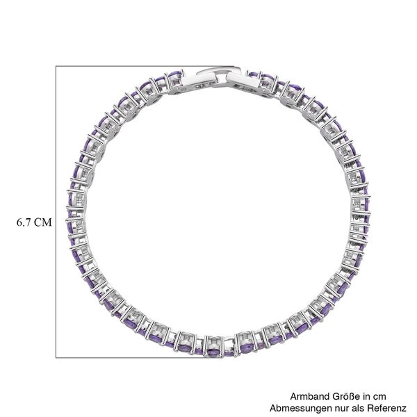 Lila Zirkonia Armband, ca. 20 cm, Messing ca. 17,50 ct image number 4