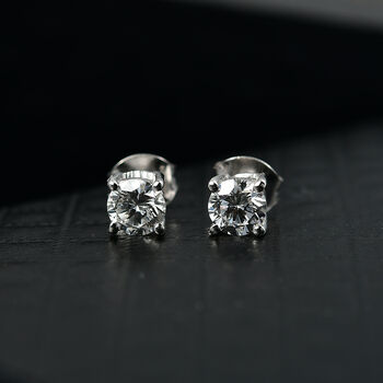 LUXURIANT SGL zertifizierte SI-GH Labor Diamant Ohrringe, 925 Silber rhodiniert - 1 ct.