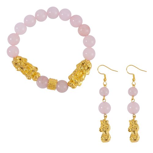Rosenquarz Schmuckset - 110 ct. image number 0