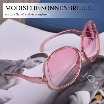 Sonnenbrille mit UV400-Schutz, rosa, Gl&auml;sergr&ouml;&szlig;e H6,8cm, Stegbreite 1,9cm, B&uuml;gell&auml;nge 13,5cm