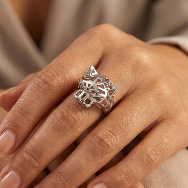 Gr&uuml;ner Zirkonia Ring Nickelfreies Messing (Gr&ouml;&szlig;e 17.00) image number 3