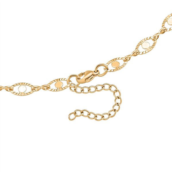 Doppelreihige Halskette mit ovalen Gliedern, Edelstahl, ca. 50 cm, Goldfarben image number 5