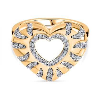 LUXURIANT DIAMOND - Lab Grown Diamant SI-GH Ring 925 Silber 750 Gelbgold Vermeil (Gr&ouml;&szlig;e 18.00) ca. 0.33 ct