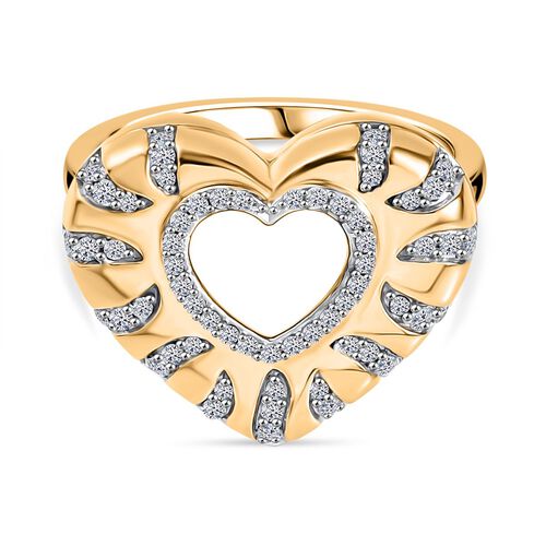 Lab Grown Diamant SI Ring 925 Silber 750 Gelbgold Vermeil (Größe 18.00) ca. 0,36 ct image number 0
