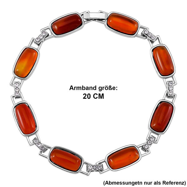 Roter Achat, Wei&szlig;er Kristall Armband Magnettherapie-Armband mit 4 Magneten, ca. 20 cm image number 5