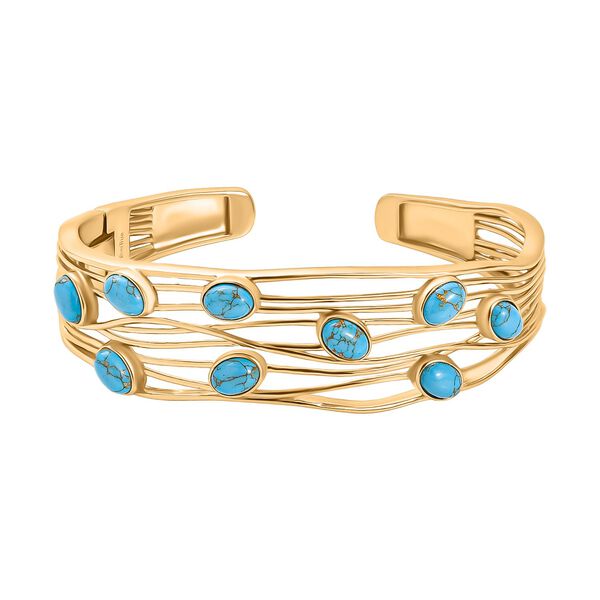 Blauer T&uuml;rkis Armreif, 19 cm - 7,74 ct. image number 0