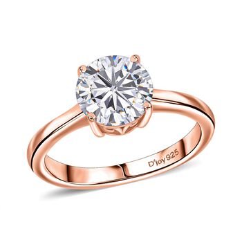 D&rsquo;Joy Moissanit Ring, 925 Silber 750 Ros&eacute;gold Vermeil - 1,80 ct.