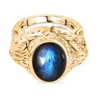 Labradorit Ring Nickelfreies Messing (Größe 20.00) ca. 7,44 ct