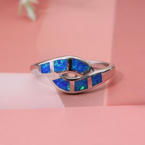 Simulierter blauer Opal-Ring image number 1