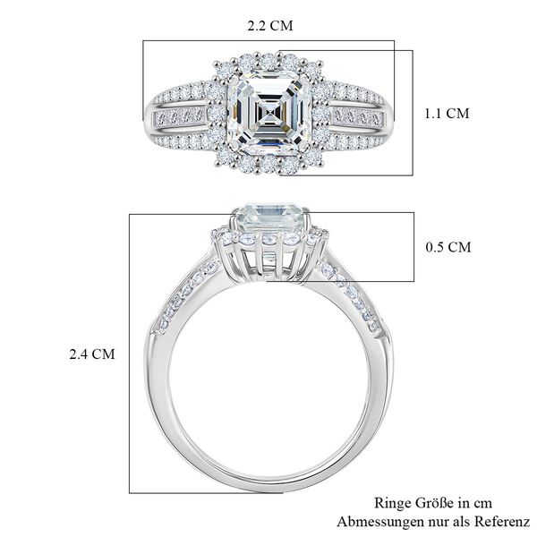 D’joy Moissanit Ring 925 Silber rhodiniert (Größe 17.00) ca. 2,51 ct image number 7