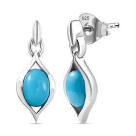 D joy AA Sleeping Beauty Türkis Ohrringe 925 Silber rhodiniert ca. 1,32 ct.
