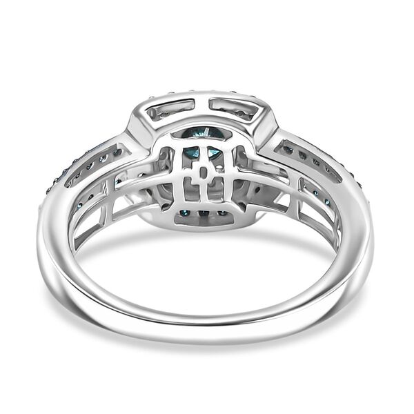 D'Joy Blauer Diamant Ring 925 Silber rhodiniert (Größe 17.00) ca. 1,03 ct image number 5