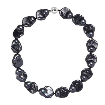 Pfaufarbene Fancy Muschelkernperle 50cm Halskette