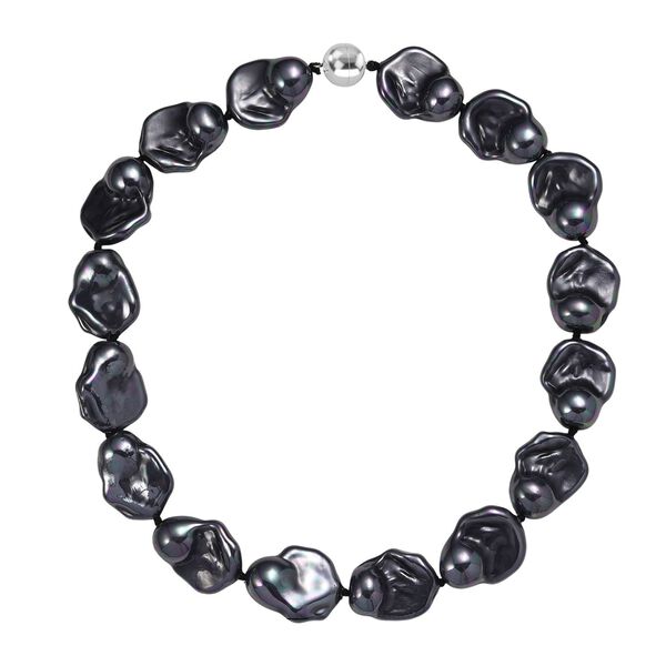 Pfaufarbene Fancy Muschelkernperle 50cm Halskette image number 4