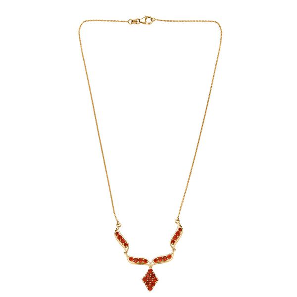 Blaze Feuer Opal Halskette ca. 45 cm 925 Silber 750 Gelbgold Vermeil ca. 1.78 ct image number 4