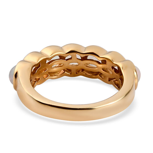 Nat&uuml;rlicher &Auml;thiopischer Opal 7 Stein Ring 925 Silber Gelbgold-&Uuml;berzug image number 6