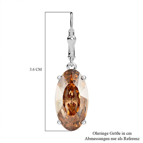 Goldener Kristall Ohrringe, 925 Silber image number 6