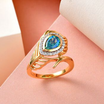 Pfau Triplett Quarz und Zirkon-Ring - 1,53 ct.