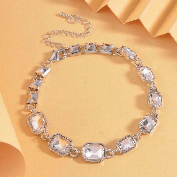 Wei&szlig;es Kristall Armband, ca. 19 cm image number 1