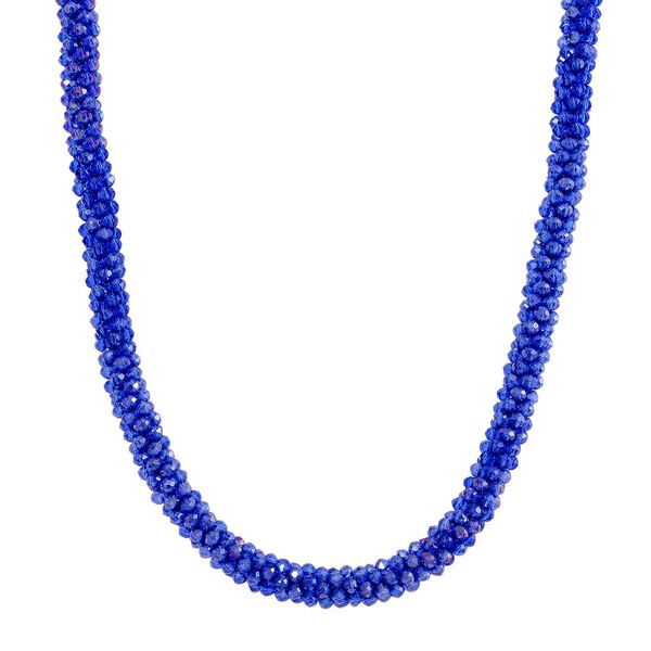 Blaue Magie Farbe Kristall-Halskette, 50+5 cm