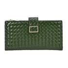 Geprägte PU-Leder Brieftasche mit gewebtem Muster und RFID-Schutz, Größe: 19.5x2.5x9.5cm, opalgrün