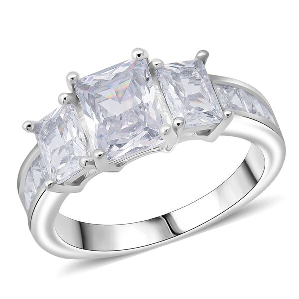 LUSTRO STELLA weißer Zirkonia Ring im Half-Eternity-Design image number 3