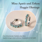 Minz Apatit und Zirkon Huggie Ohrringe image number 5