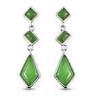 Grüne Jade Ohrringe 925 Silber rhodiniert ca. 8,62 ct