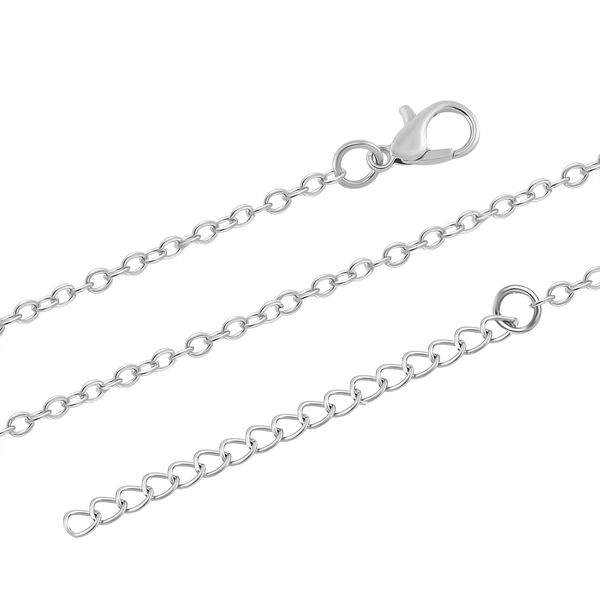 Weiße Zirkonia und Kristall Halskette, 52+5cm image number 5