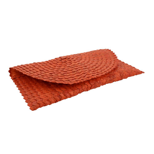 Clutch Tasche aus Palmblättern, Orange image number 1
