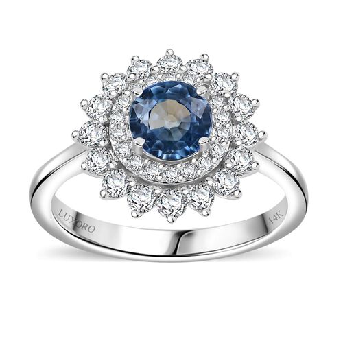 LUXORO zertifiziert und geprüft AAA Blauer Saphir und Diamant Ring in 585 Weißgold - 1,46 ct. image number 0