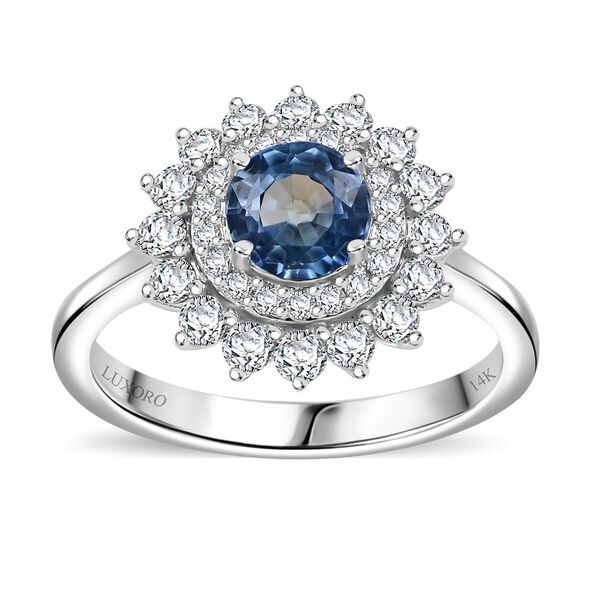 LUXORO zertifiziert und geprüft AAA Blauer Saphir und Diamant Ring in 585 Weißgold - 1,46 ct. image number 0